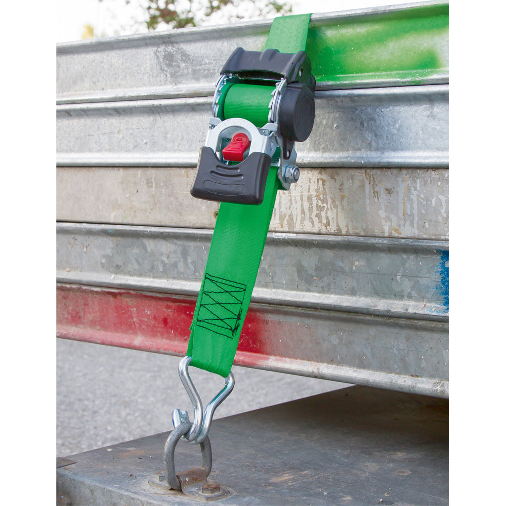 Automatik-Zurrgurt mit Aufrollfunktion / Spitzhaken